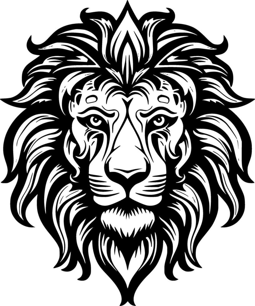 Lion - Black and White Isolated Icon - illustration vector