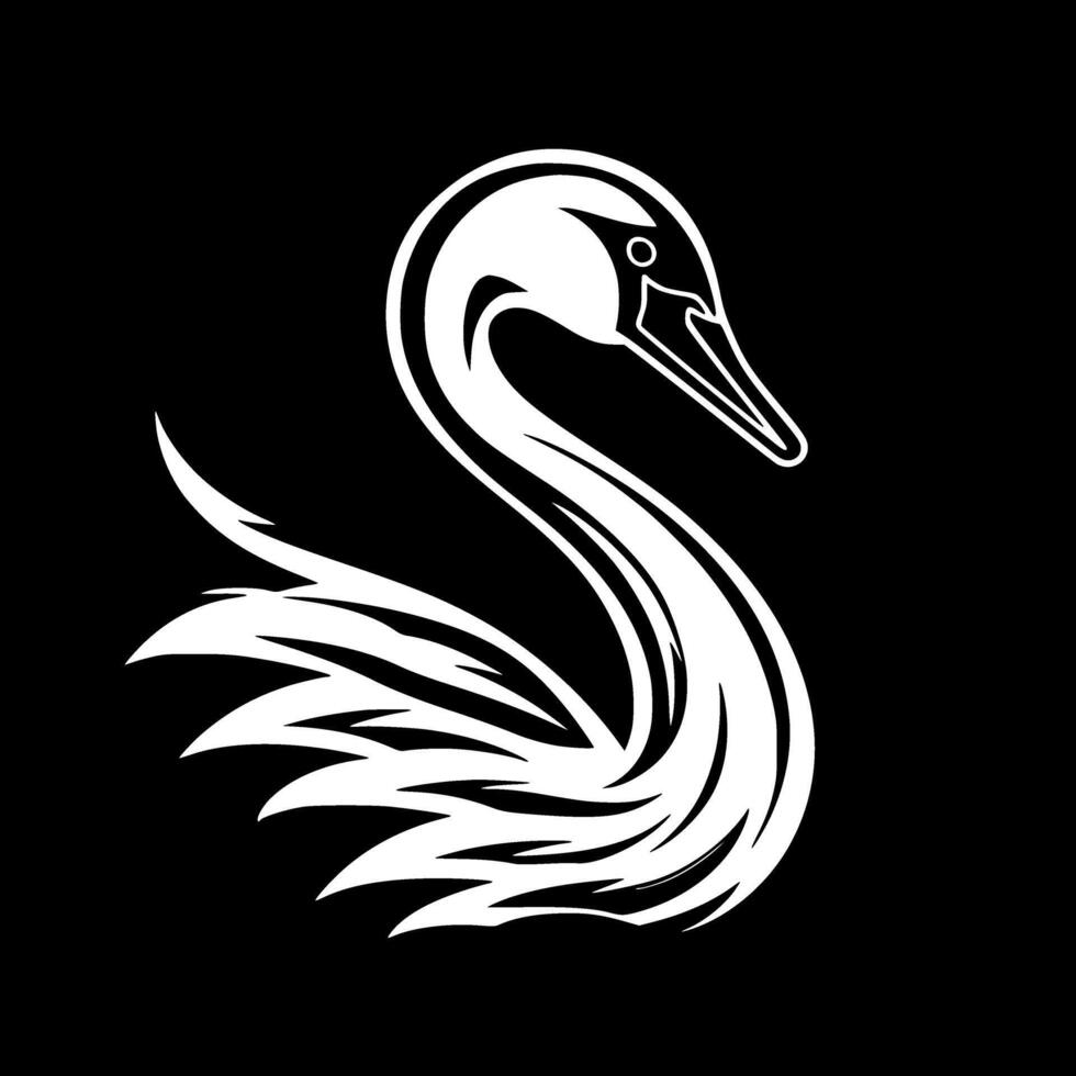 cisne - minimalista y plano logo - ilustración vector