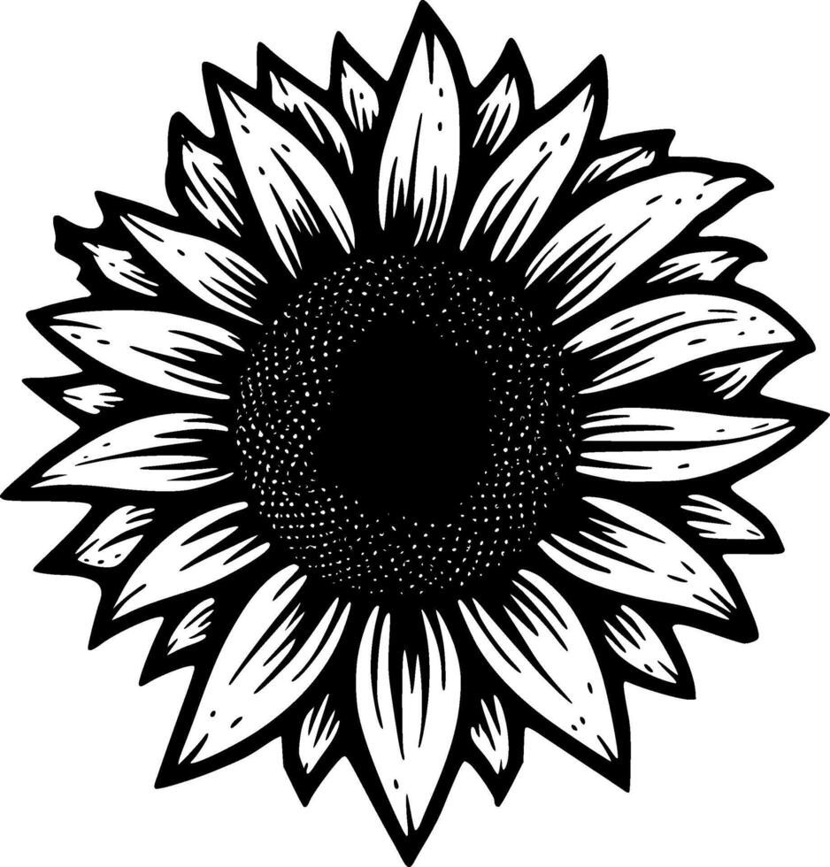 girasol, minimalista y sencillo silueta - ilustración vector