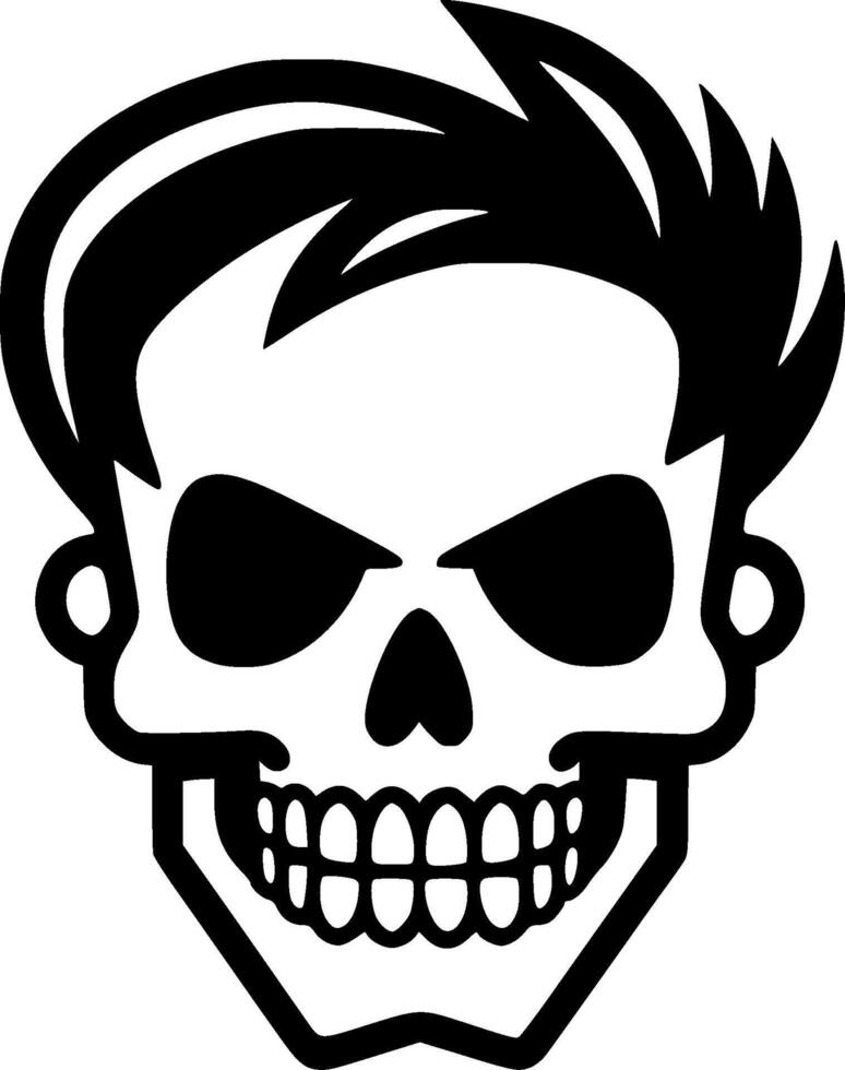 Skull - Black and White Isolated Icon - illustration vector