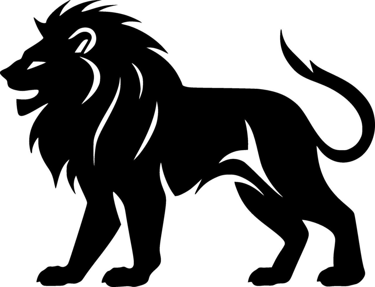 Lion - Black and White Isolated Icon - illustration vector