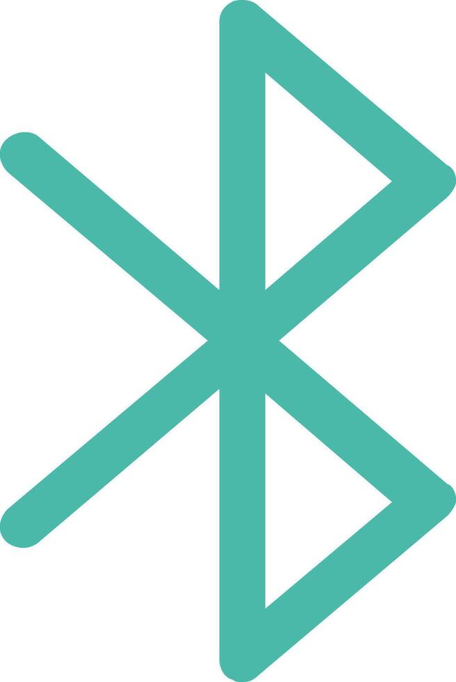 bluetooth logo with a blue arrow pointing to the left vector