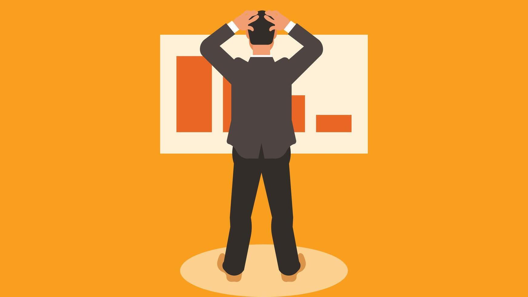 frustrated businessman from the results and outciomes abstract illustration vector