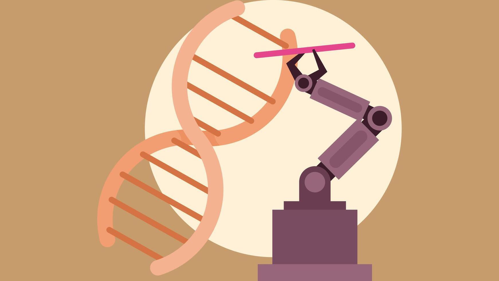 DNA engineering with robotic arms abstract illustration vector