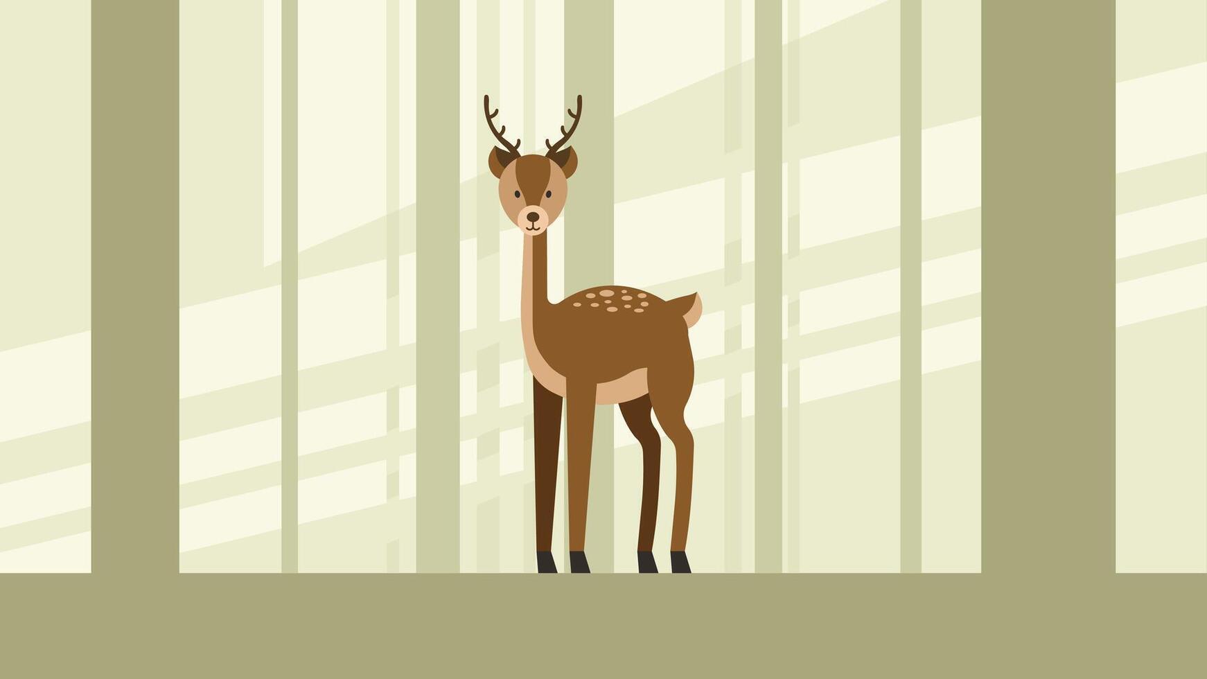 Deer animal in the forest for coloring books and children books abstract illustration vector