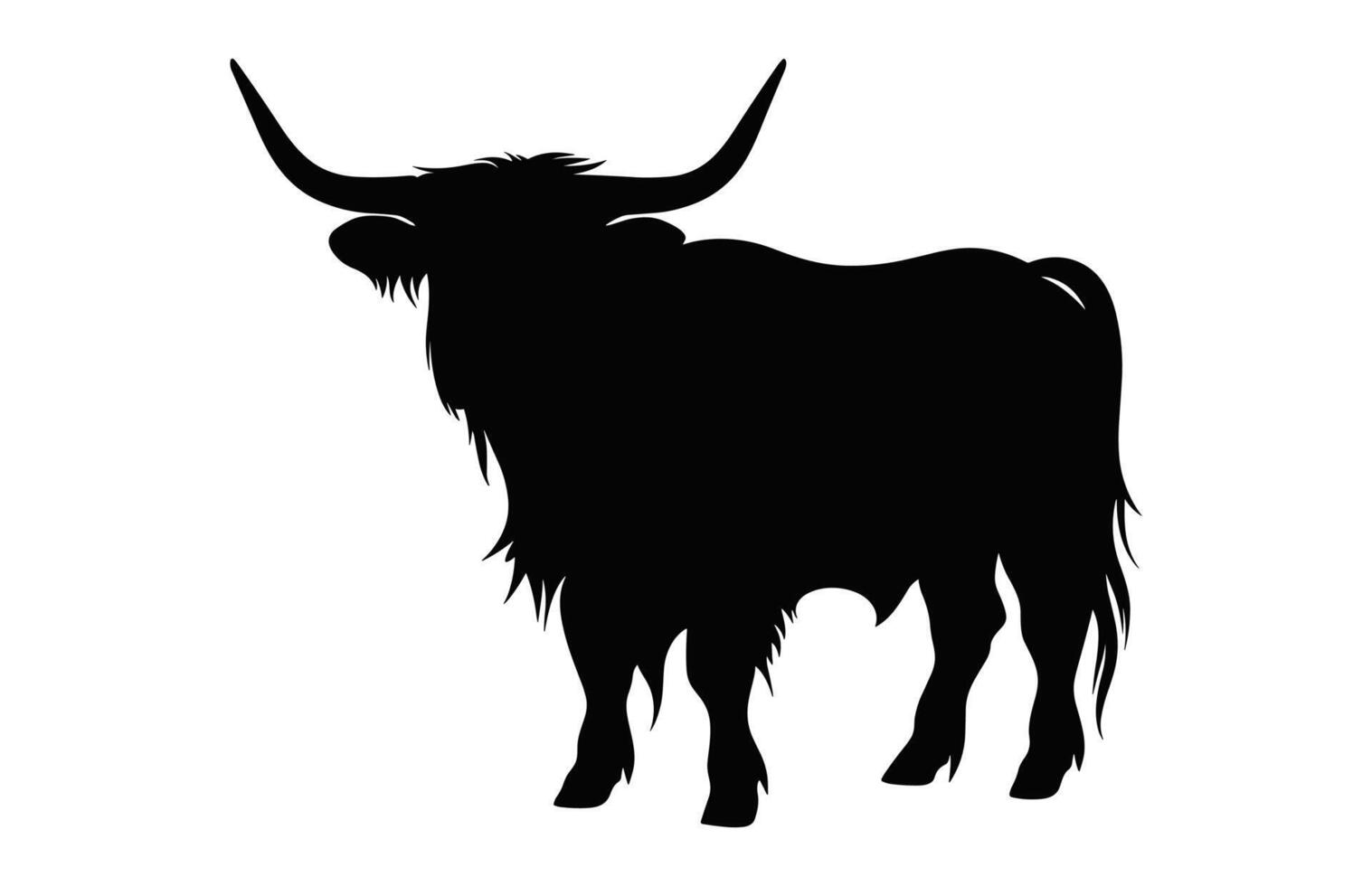 Highland Cattle Silhouette isolated on a white background vector