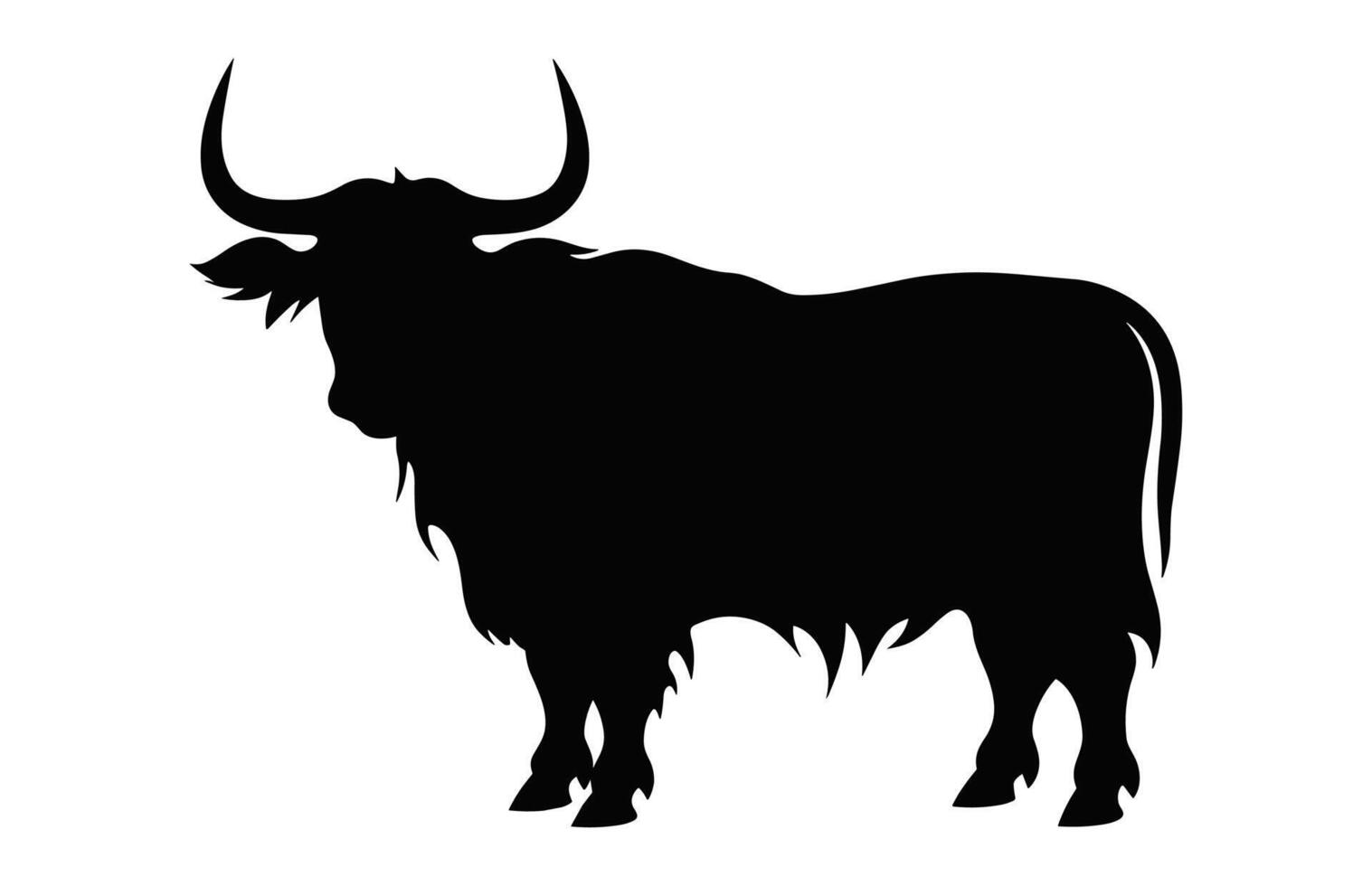 Highland Cattle Silhouette isolated on a white background vector