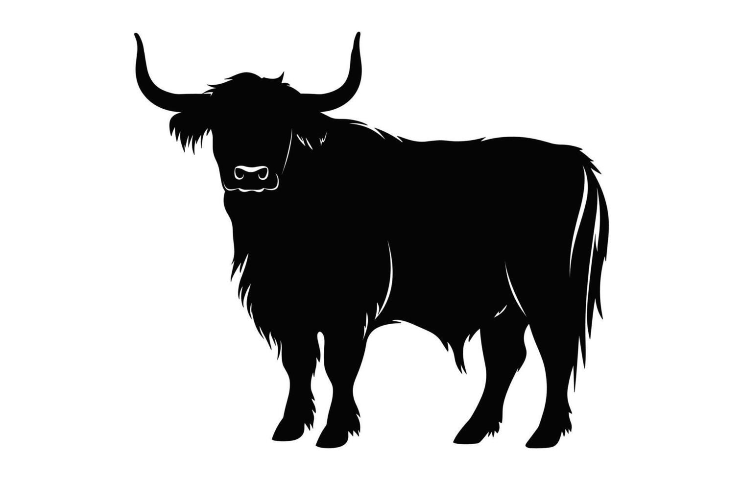 Highland Cattle Silhouette isolated on a white background vector