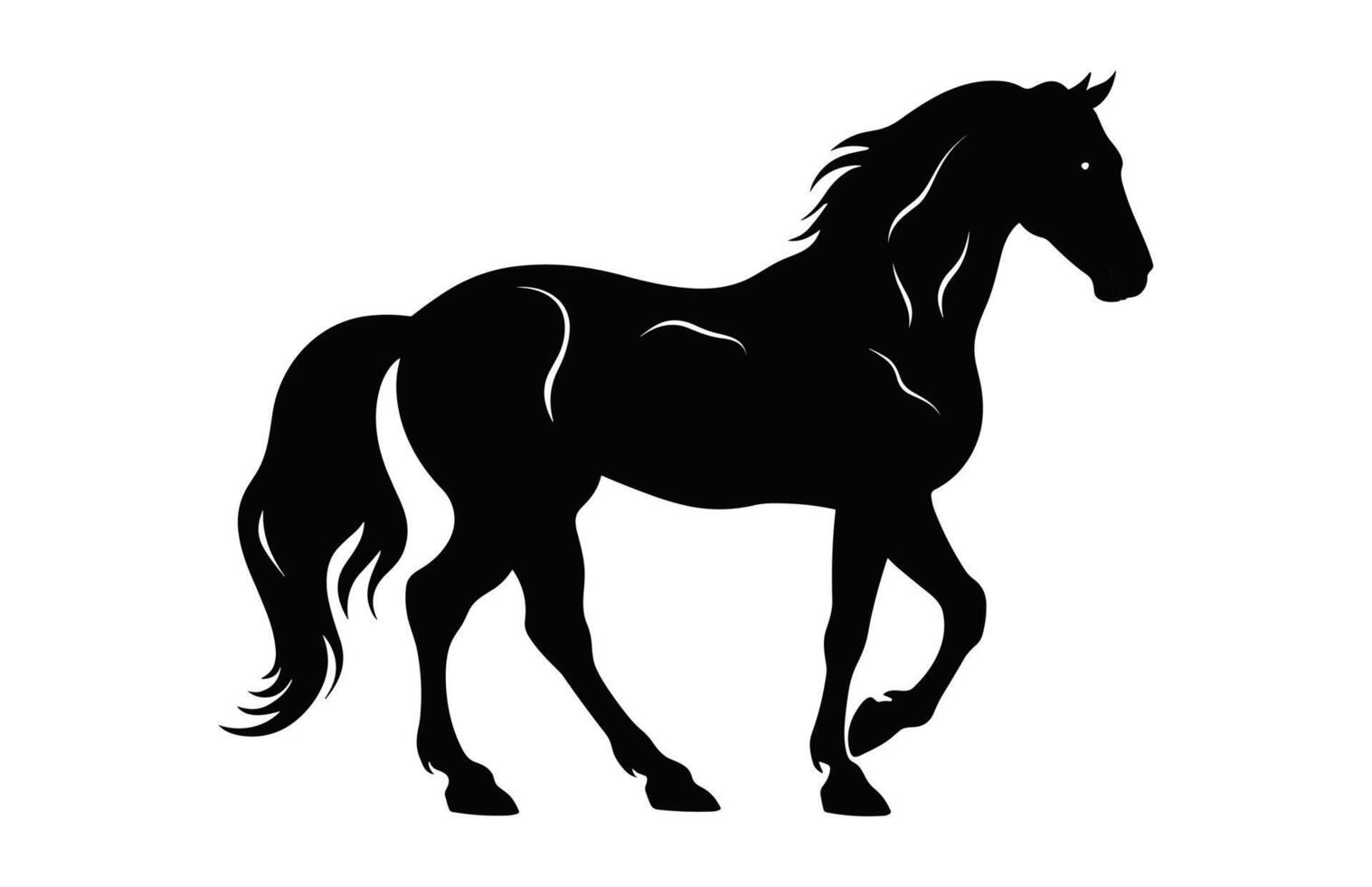 Horse black Silhouette isolated on a white background vector