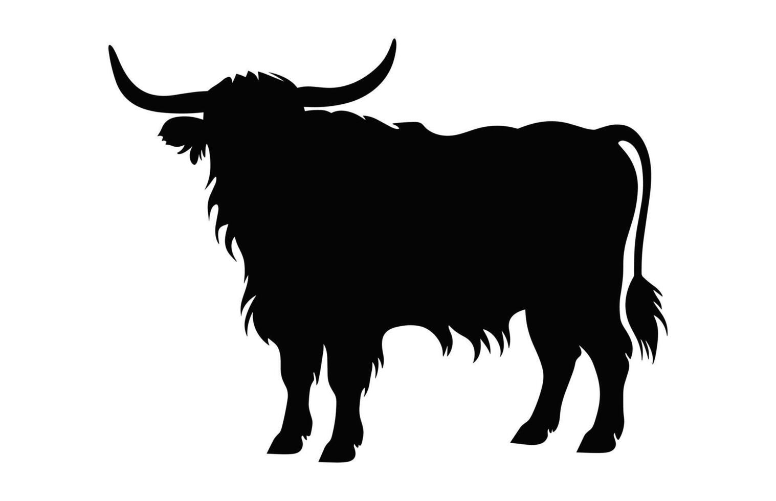 Highland Cattle Silhouette isolated on a white background vector