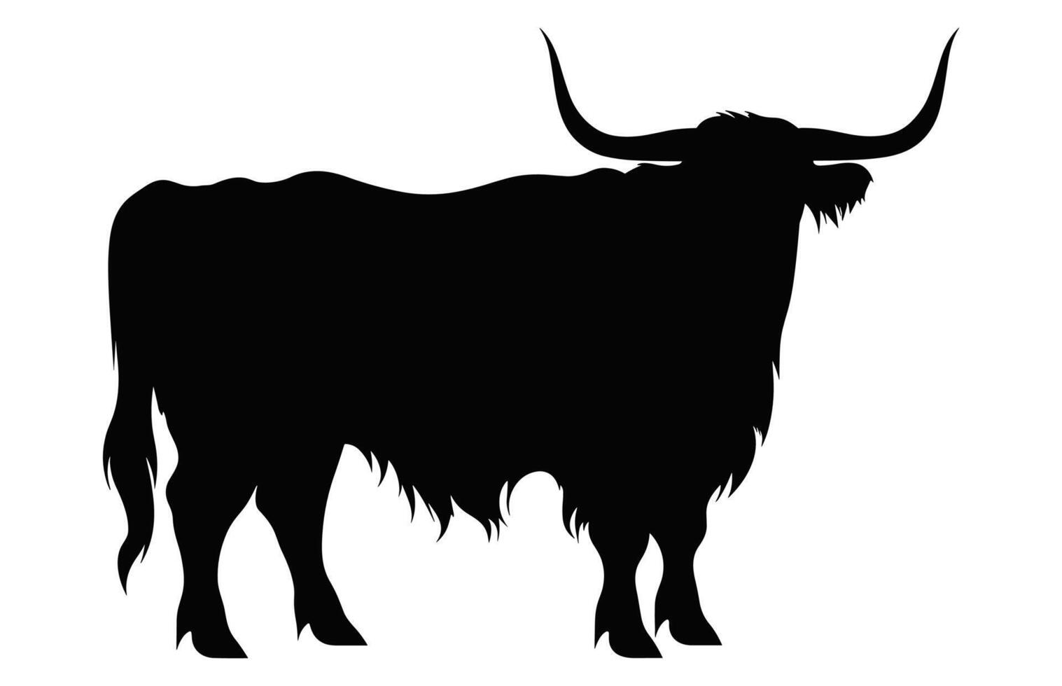 Highland Cattle Silhouette isolated on a white background vector