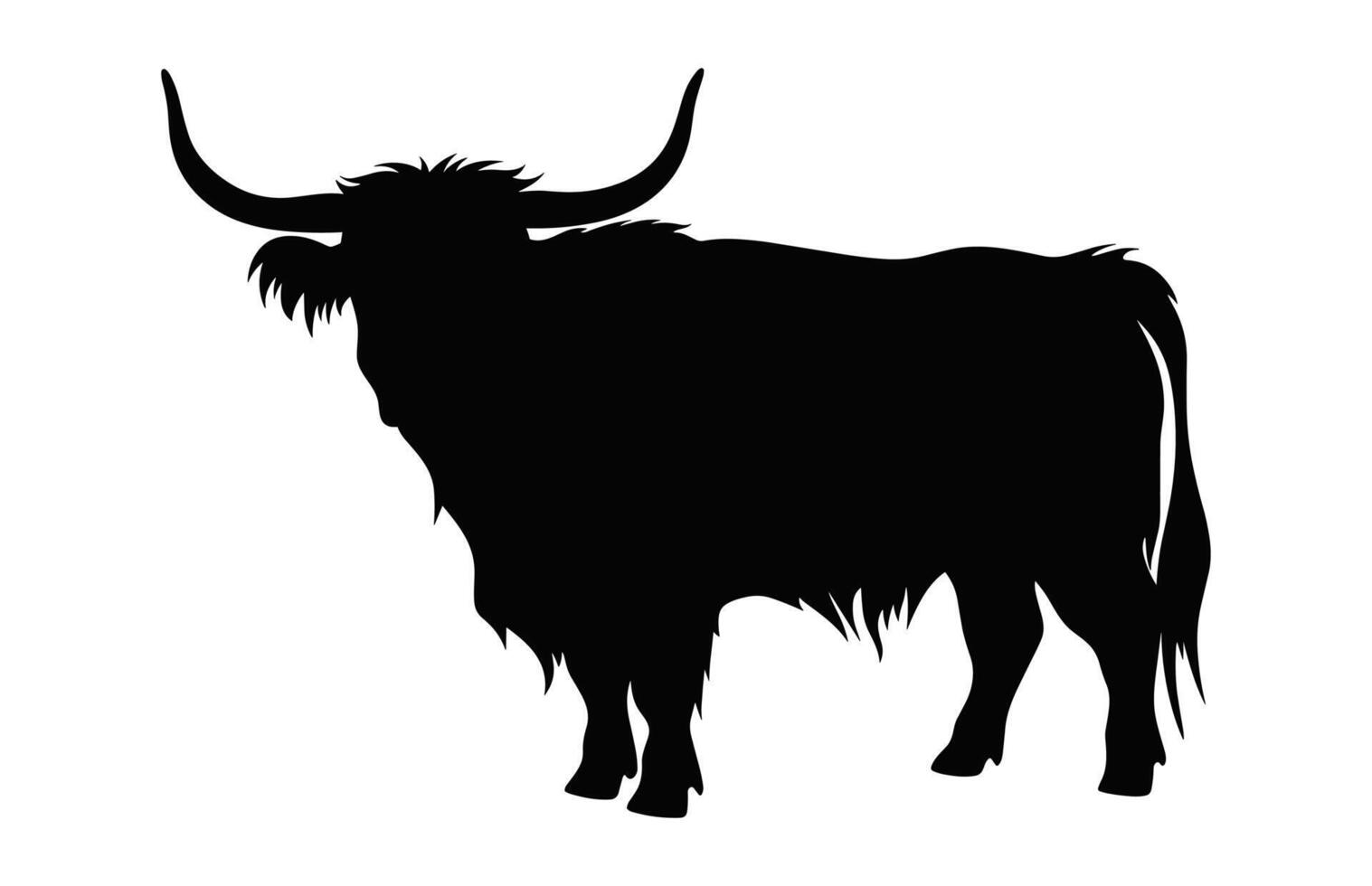 Highland Cattle Silhouette isolated on a white background vector