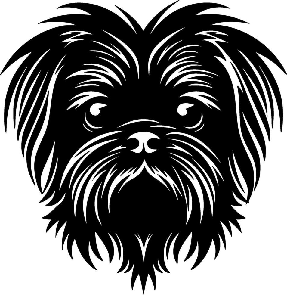 Affenpinscher, Black and White illustration vector