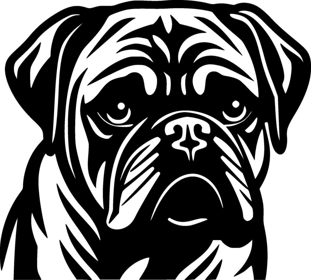 Pug - Black and White Isolated Icon - illustration vector