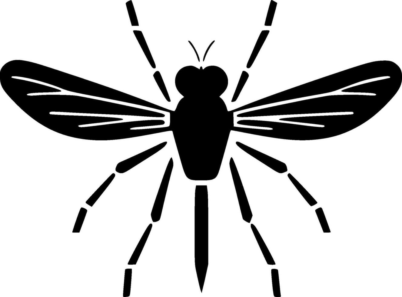 Mosquito, Minimalist and Simple Silhouette - illustration vector