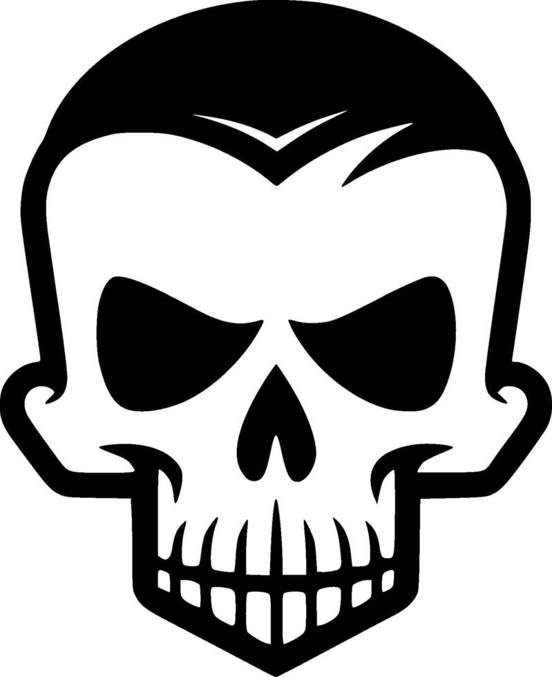 Skull - Black and White Isolated Icon - illustration vector