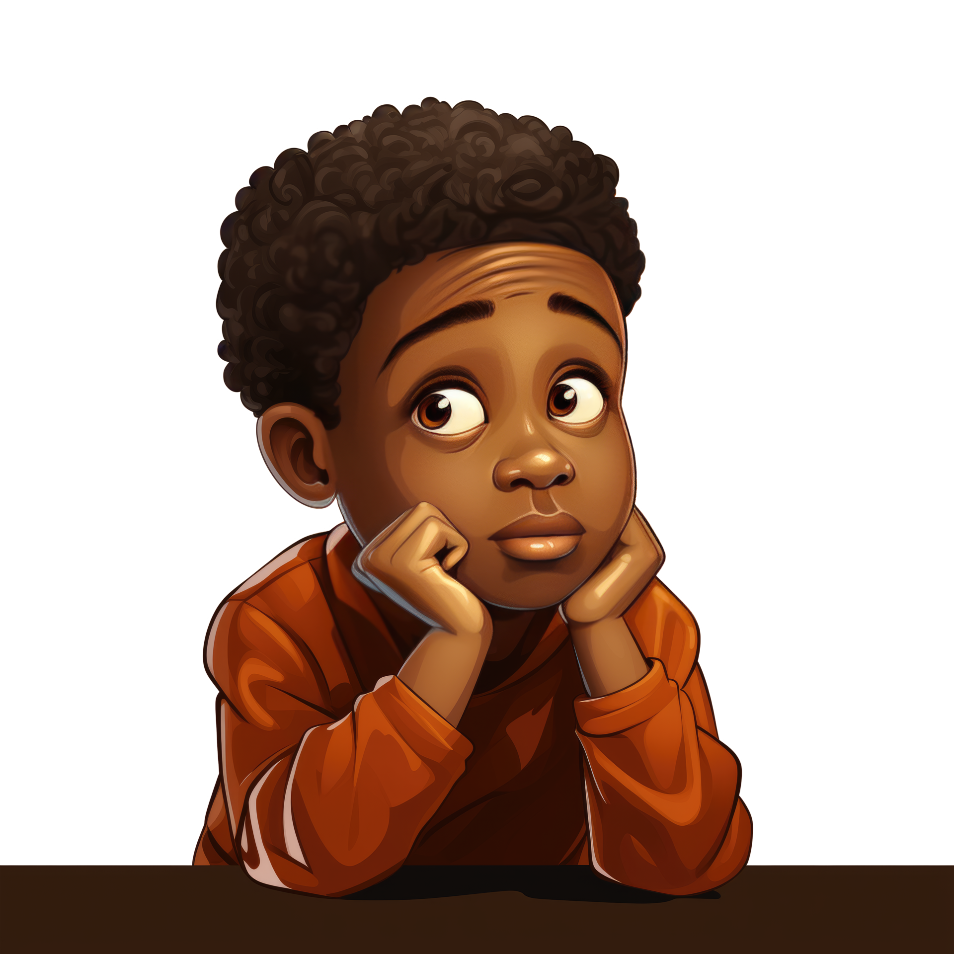 Smart schoolboy thinking and wondering 42885754 PNG