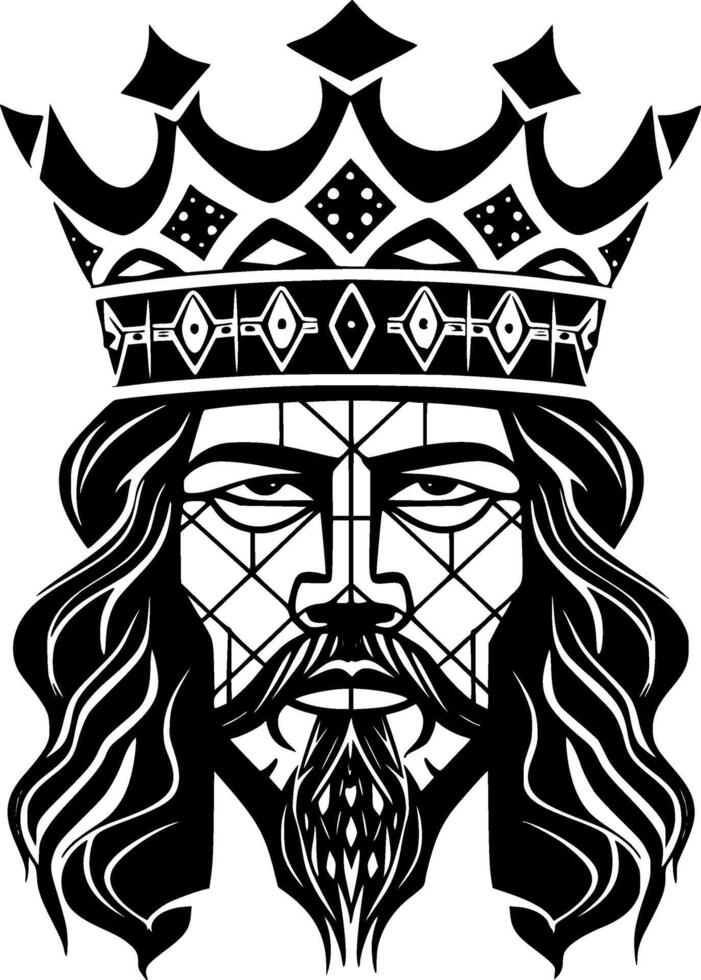 King - Black and White Isolated Icon - illustration vector