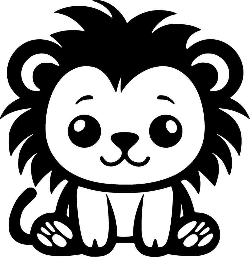 Lion Baby, Minimalist and Simple Silhouette - illustration vector