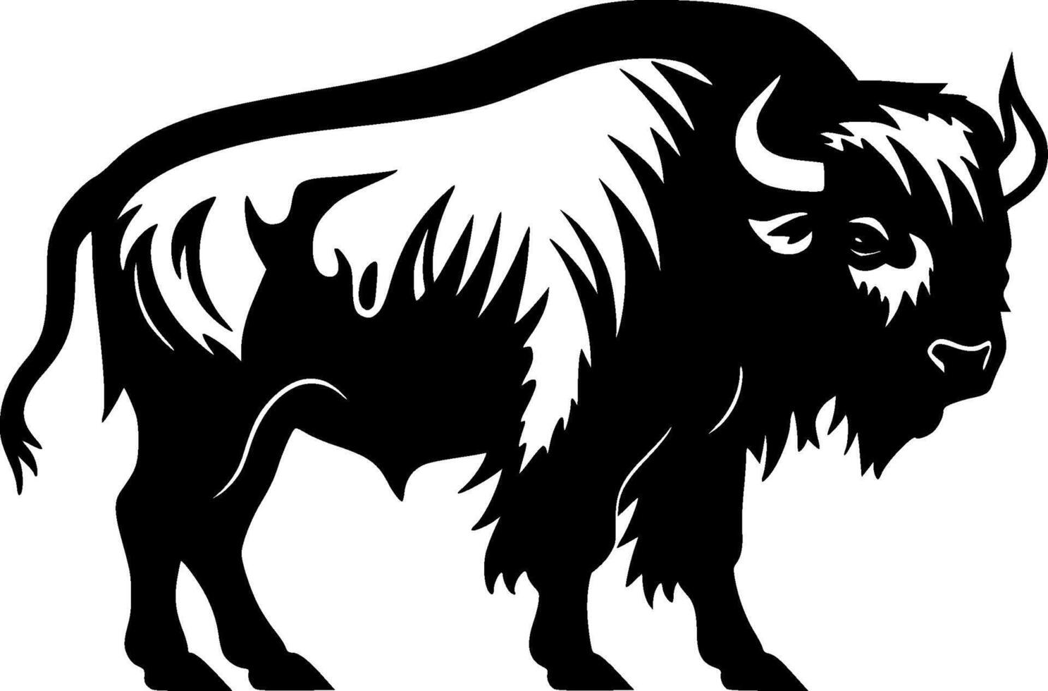 bisonte - minimalista y plano logo - ilustración vector