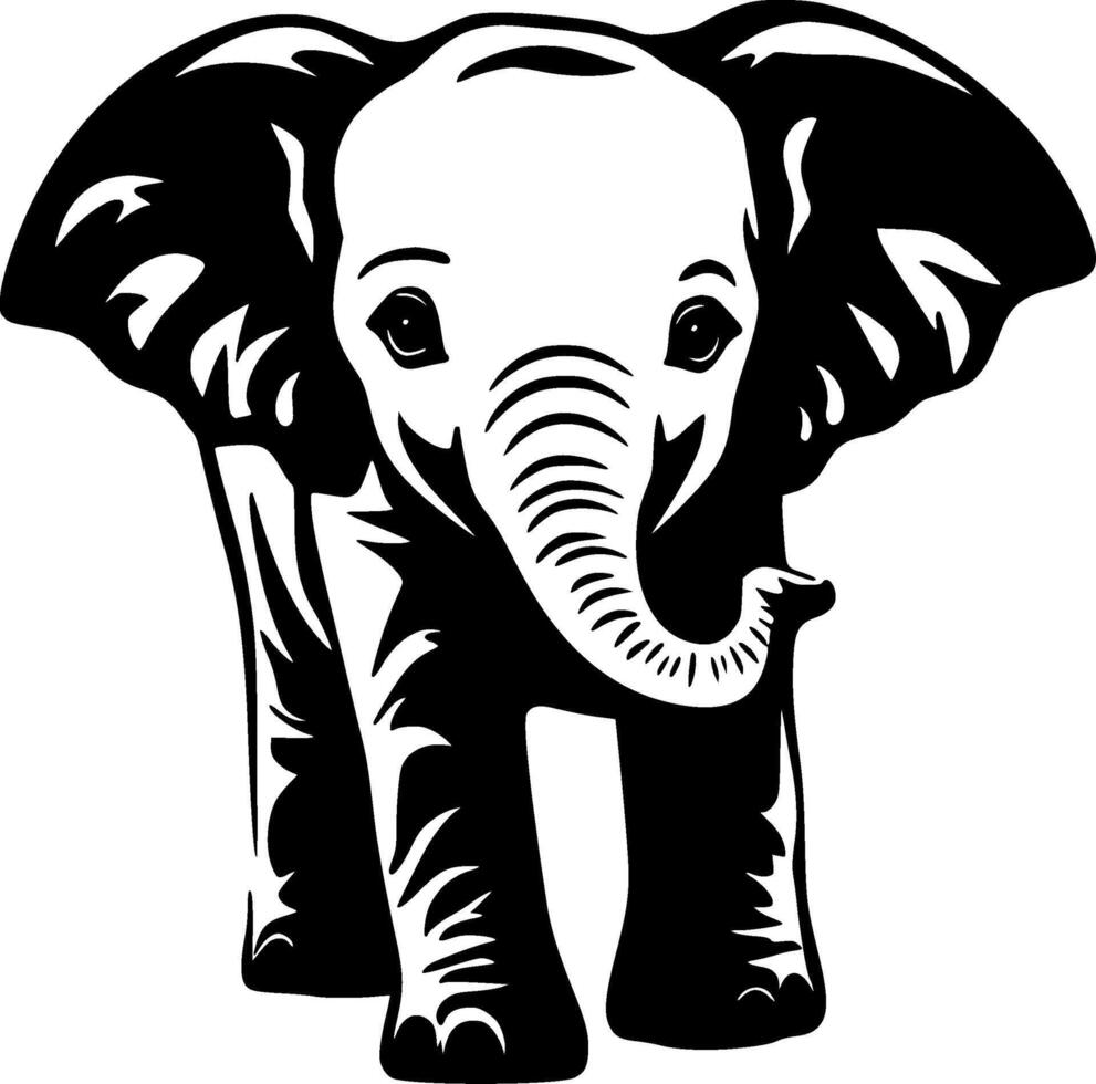 Elephant Baby - Minimalist and Flat Logo - illustration vector