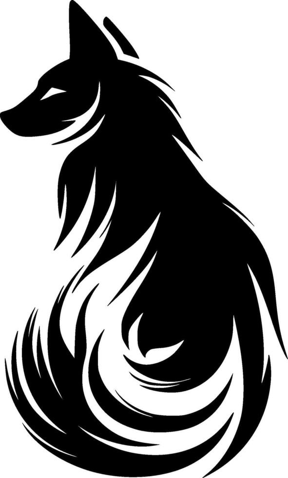 Fox, Black and White illustration vector