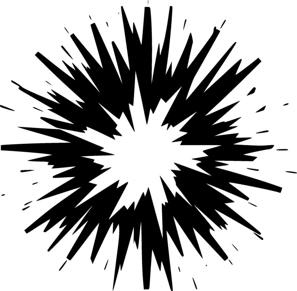 Explosion, Black and White illustration vector