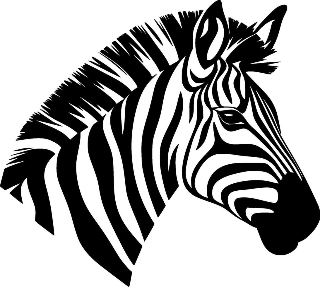 Zebra - Black and White Isolated Icon - illustration vector
