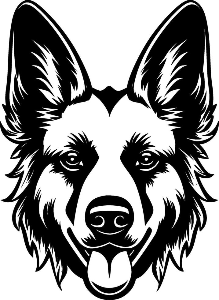 German Shepherd, Minimalist and Simple Silhouette - illustration vector