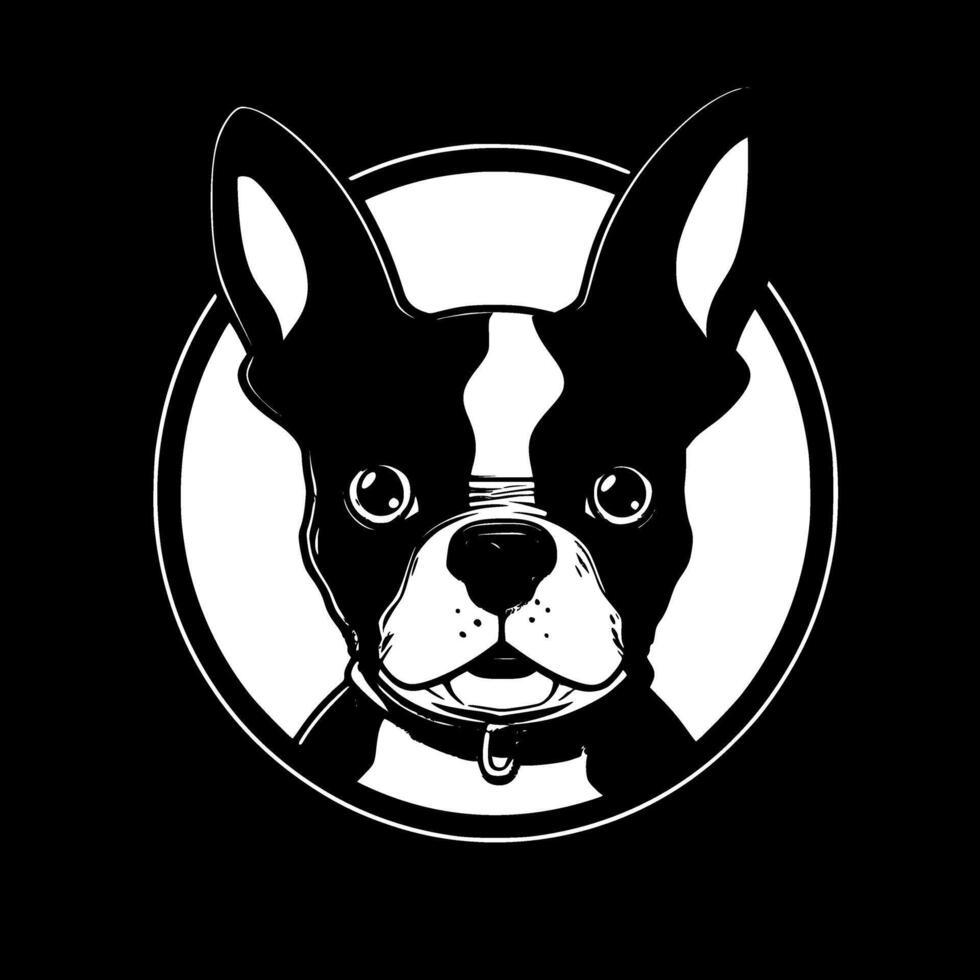 bostón terrier, minimalista y sencillo silueta - ilustración vector