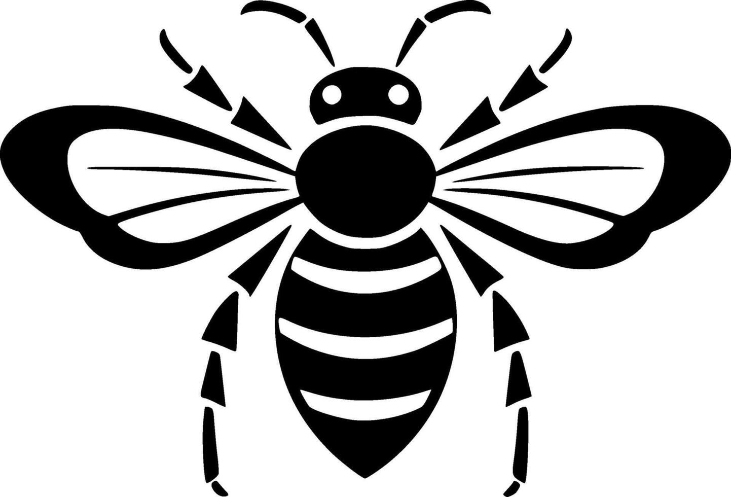 Bee, Minimalist and Simple Silhouette - illustration vector