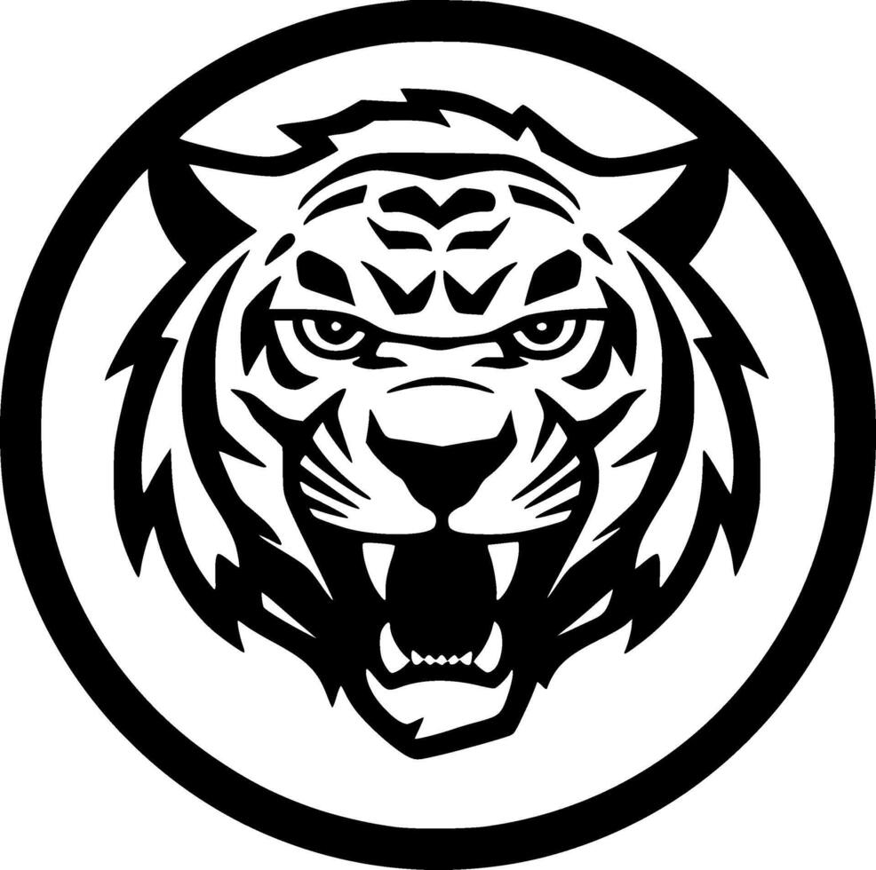 Tiger, Minimalist and Simple Silhouette - illustration vector