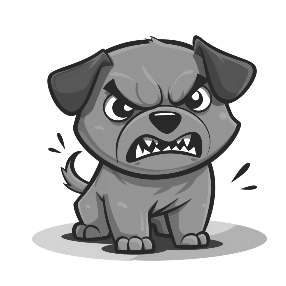 Illustration of aggressive angry dog png