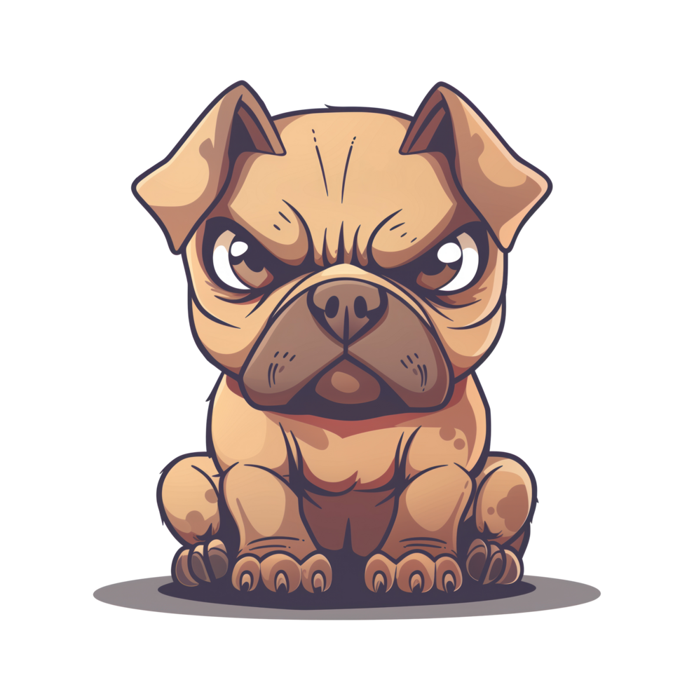 Illustration of annoyed bulldog expression png