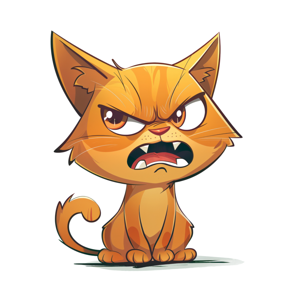 illustration de agacé chat expression png