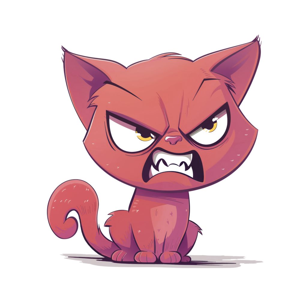 Illustration of evil angry cat png