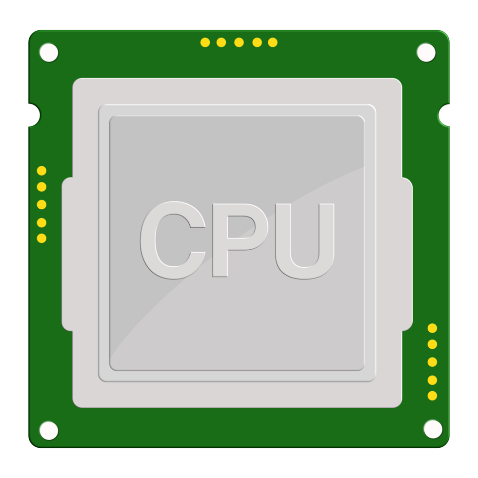 CPU illustration on transparent background.Central Processing Unit illustration on transparent background. png