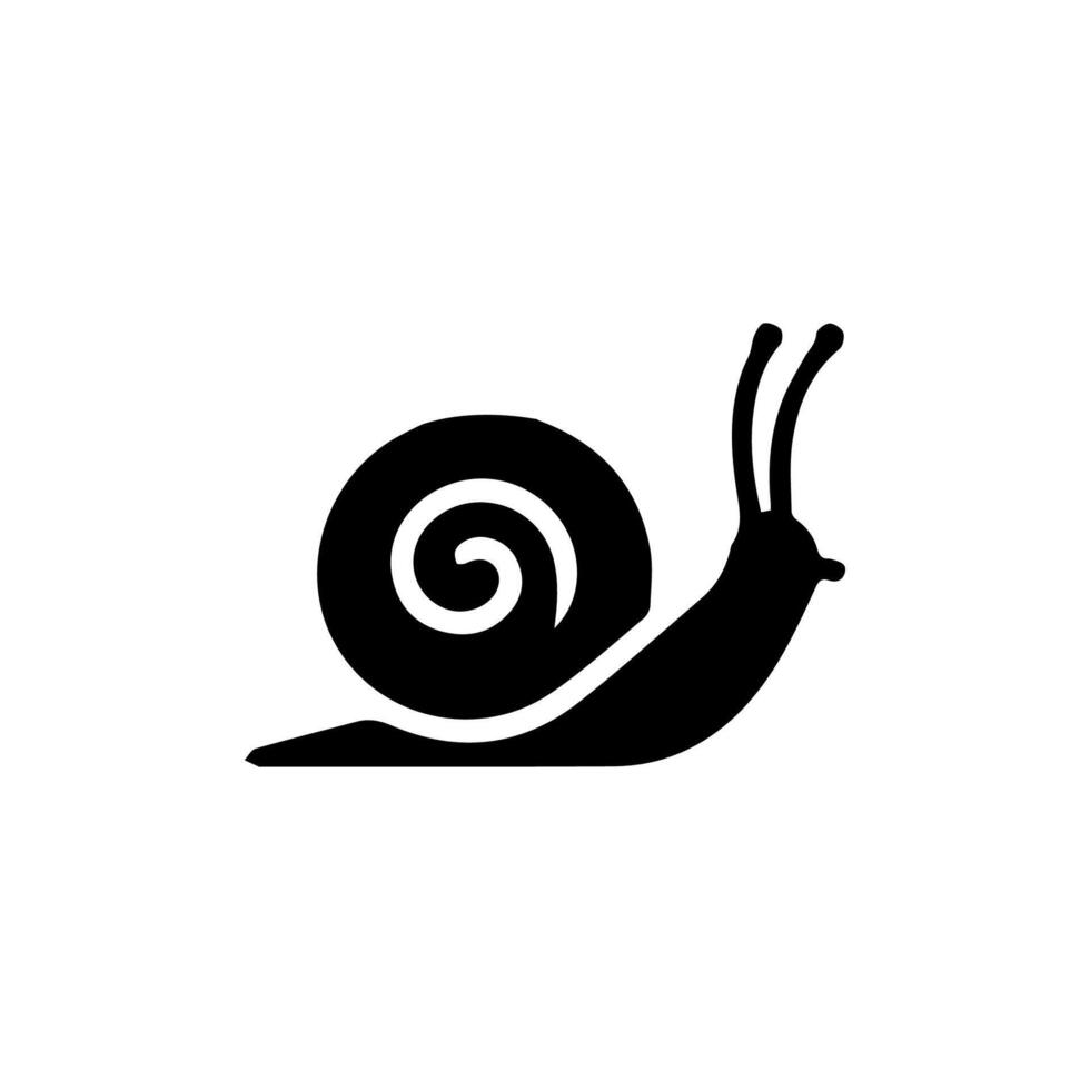 caracol silueta icono. babosa en cáscara gatear pictograma. hélice lento, linda caracoles Moviente. baboso comestible espiral molusco símbolo recopilación. fauna silvestre concepto. aislado ilustración. vector