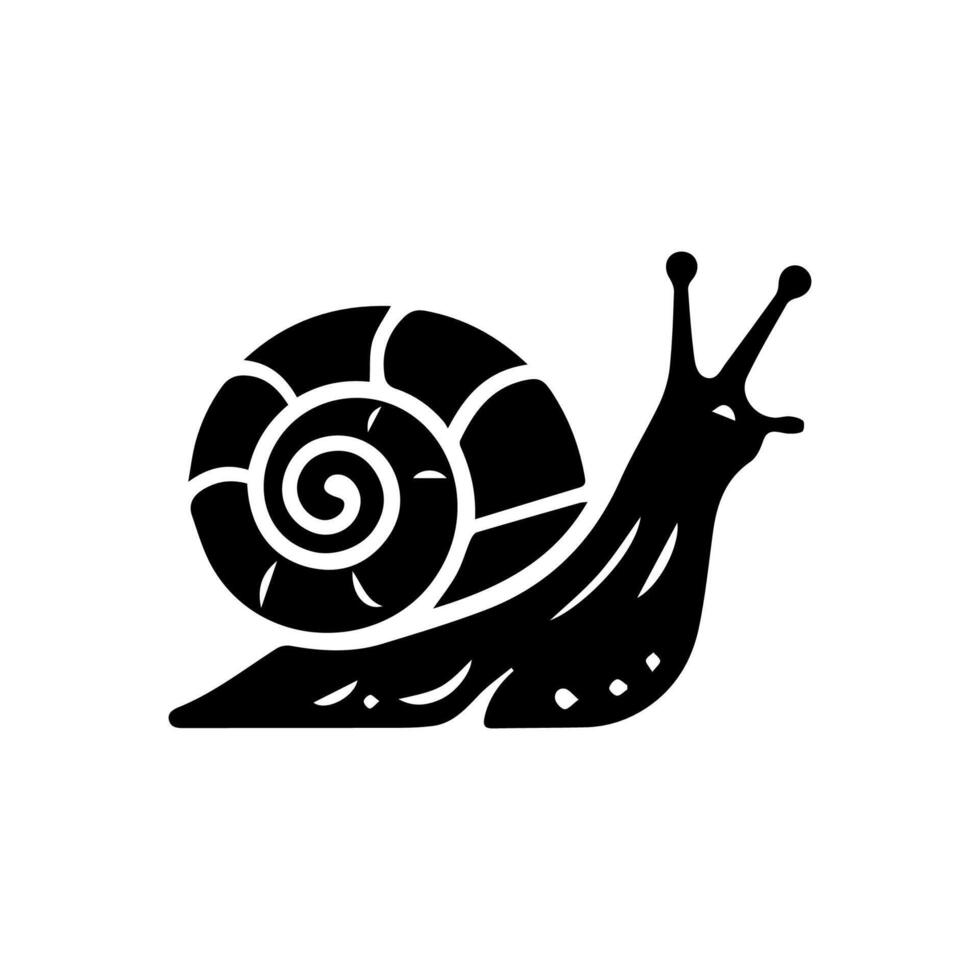 Snail Silhouette Icon. Slug in Shell Crawl Pictogram. Helix Slow, Cute Escargot Moving. Slimy Eatable Spiral Mollusk Symbol Collection. Wildlife Concept. Isolated Illustration. vector