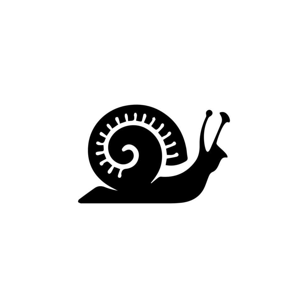 Snail Silhouette Icon. Slug in Shell Crawl Pictogram. Helix Slow, Cute Escargot Moving. Slimy Eatable Spiral Mollusk Symbol Collection. Wildlife Concept. Isolated Illustration. vector