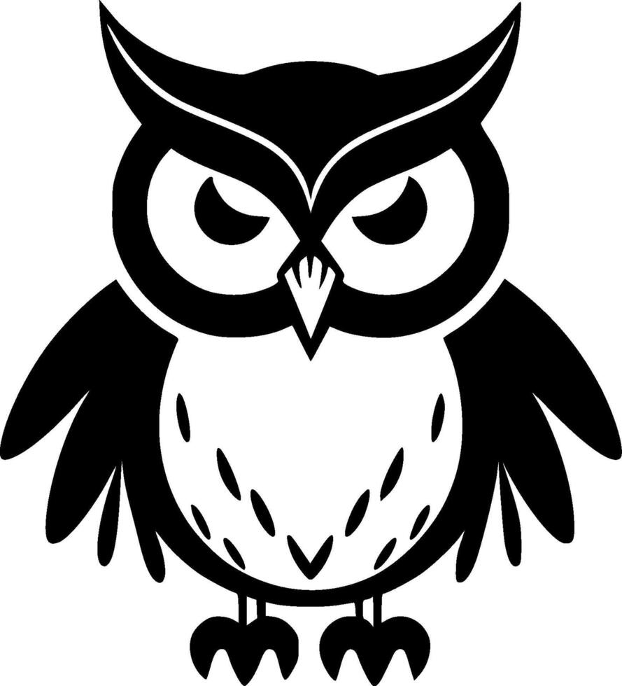 Owl, Minimalist and Simple Silhouette - illustration vector