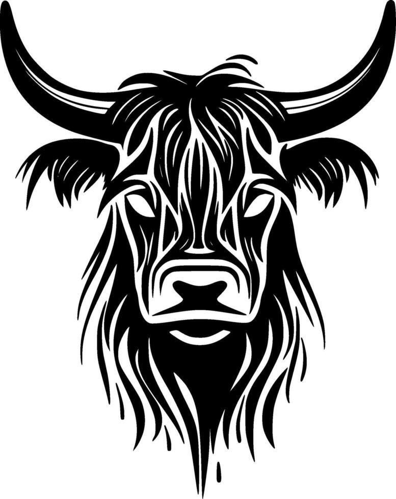 Highland Cow - Minimalist and Flat Logo - illustration vector