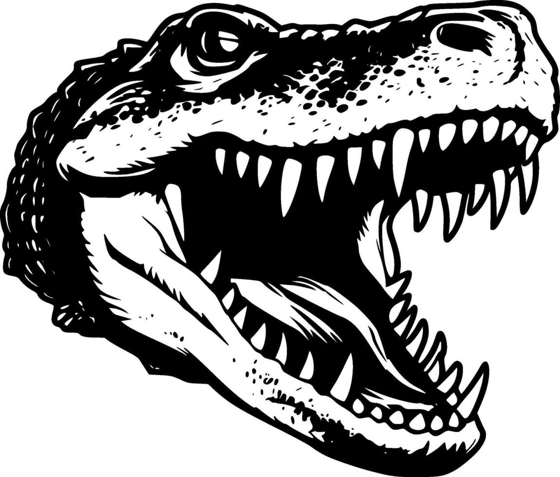 Crocodile, Minimalist and Simple Silhouette - illustration vector