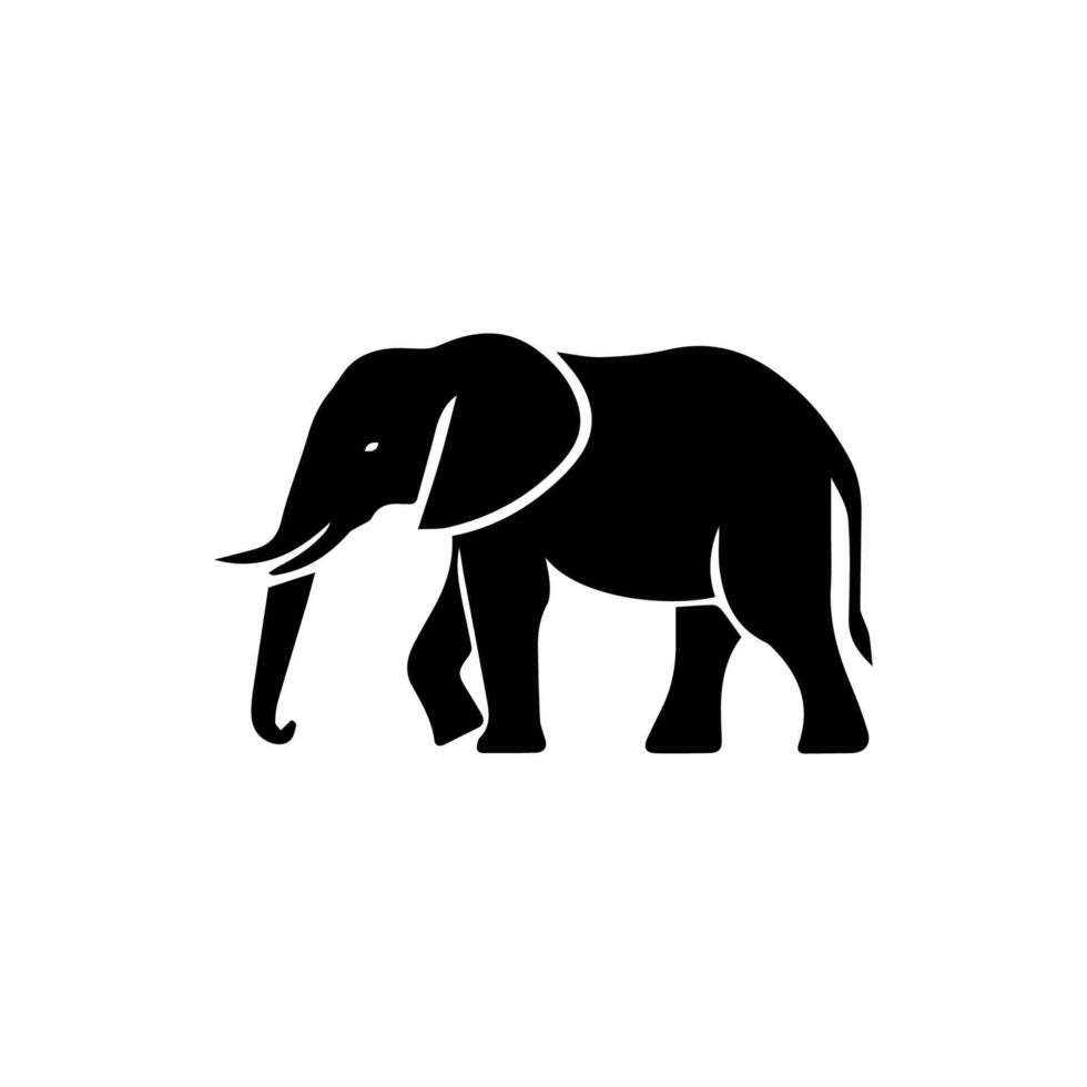 Elephants Silhouette, Animal Icons, Wild Life, Forest Animals vector