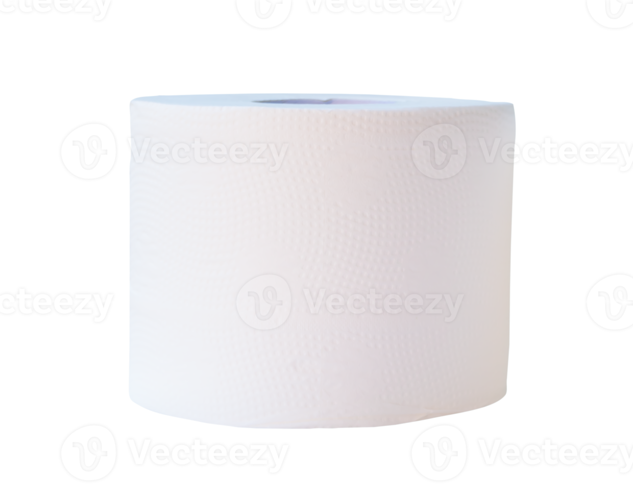 Front view or side view of tissue paper or toilet paper in roll isolated with clipping path in file format png