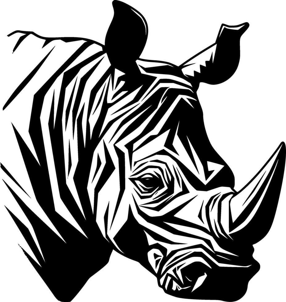 Rhinoceros, Minimalist and Simple Silhouette - illustration vector