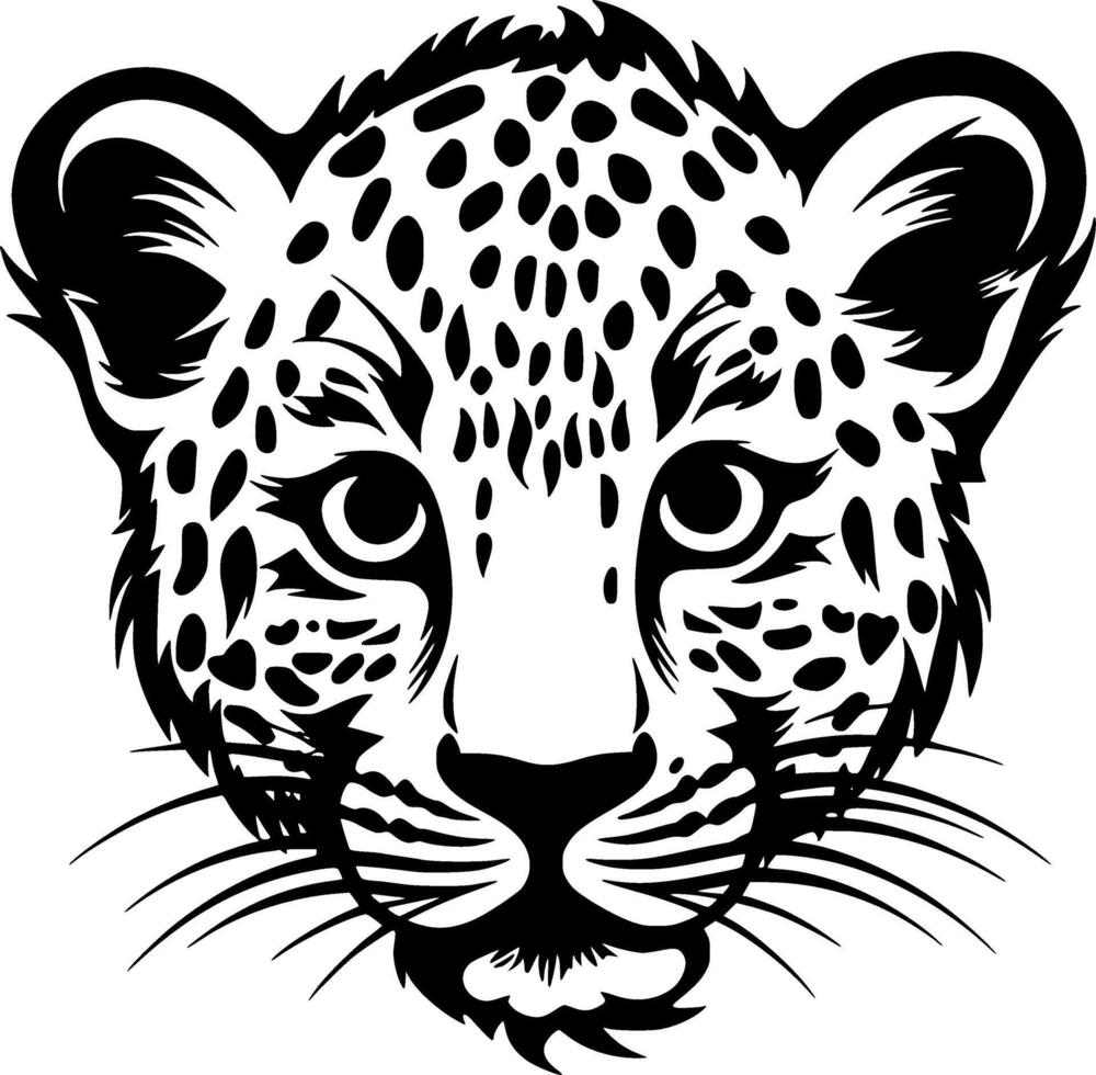 leopardo bebé, minimalista y sencillo silueta - ilustración vector