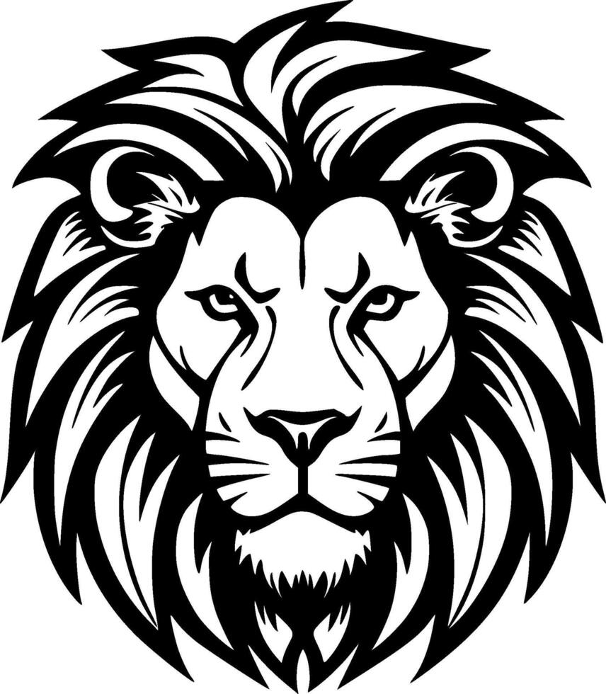 león - negro y blanco aislado icono - ilustración vector