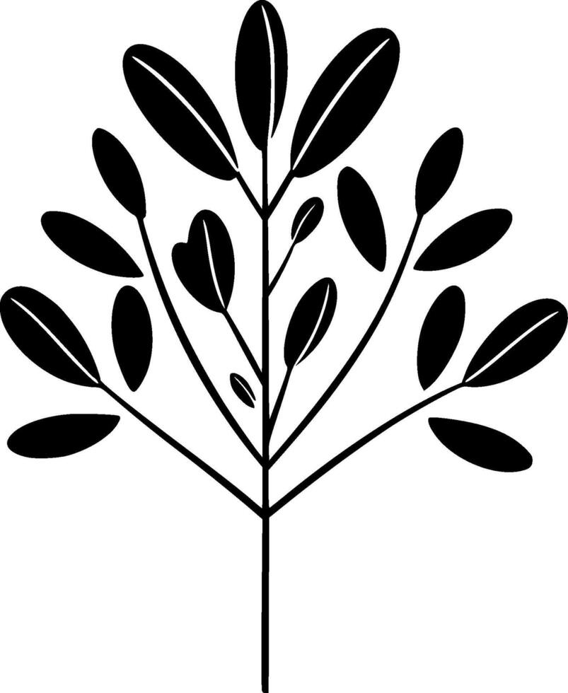 Eucalyptus - Black and White Isolated Icon - illustration vector
