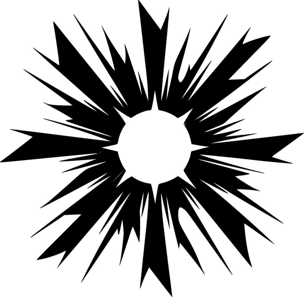 Explosion - Black and White Isolated Icon - illustration vector